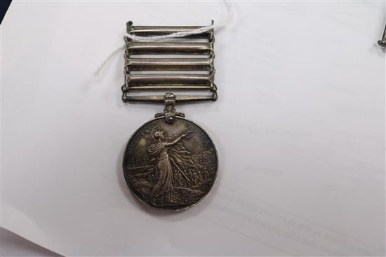 2 x World War I medals, with War Office letter and 2 other medals including South Africa